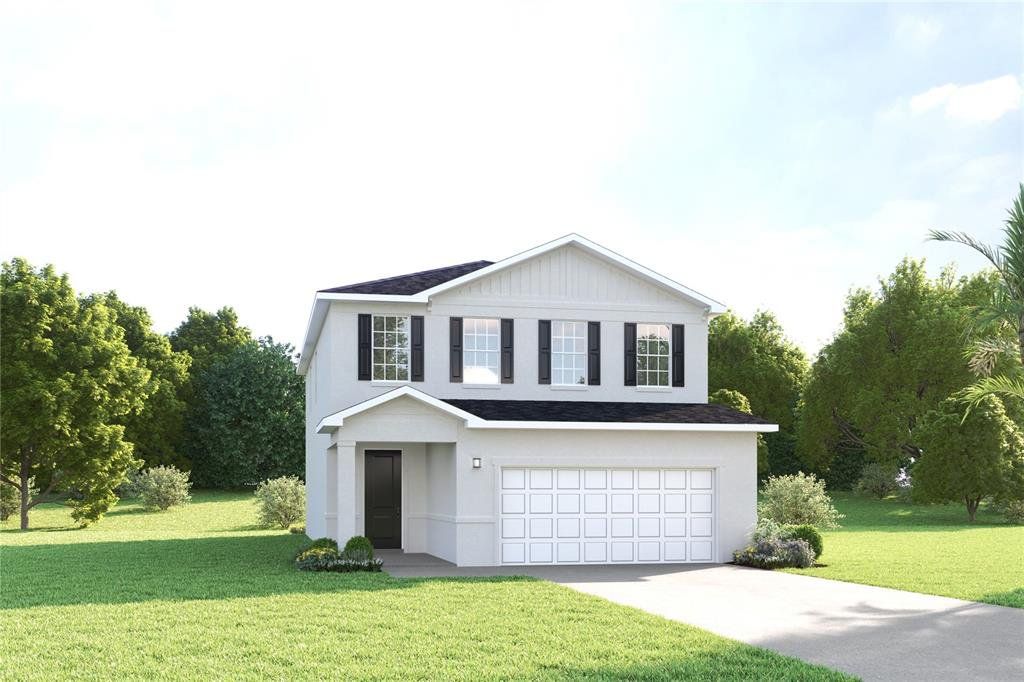Front exterior of a new home in Villa Mar, Winter Haven, FL, highlighting curb appeal (Image 1). Front exterior of a new home in Villa Mar, Winter Haven, FL, highlighting curb appeal (Image 1).