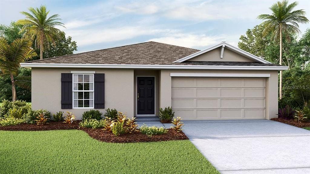 Front exterior of a new home in Triumph South, Wildwood, FL, highlighting curb appeal (Image 1). Front exterior of a new home in Triumph South, Wildwood, FL, highlighting curb appeal (Image 1).