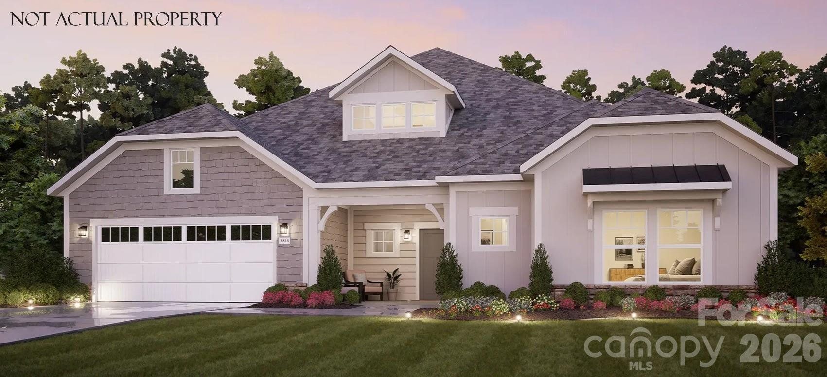 Front exterior of a new home in The Courtyards at Hodges Farm, Charlotte, NC, highlighting curb appeal (Image 1). Front exterior of a new home in The Courtyards at Hodges Farm, Charlotte, NC, highlighting curb appeal (Image 1).