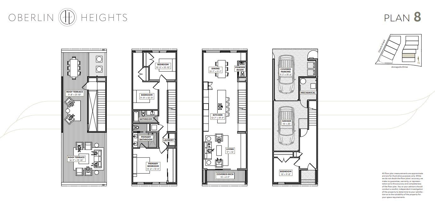 2D floor plan layout for the Plan 8 by Concept 8 in Oberlin Heights, Raleigh, NC (Image 1).