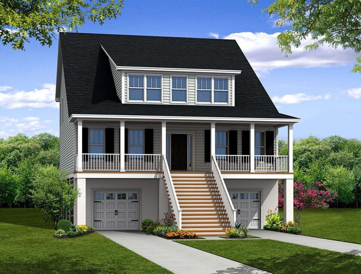 Front exterior of a new home in Landings at Sweetwater, Charleston, SC, highlighting curb appeal (Image 1). Front exterior of a new home in Landings at Sweetwater, Charleston, SC, highlighting curb appeal (Image 1).