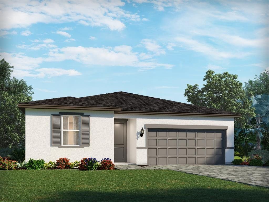 Front exterior of a new home in Ridgehaven - Signature Series, Ormond Beach, FL, highlighting curb appeal (Image 1).