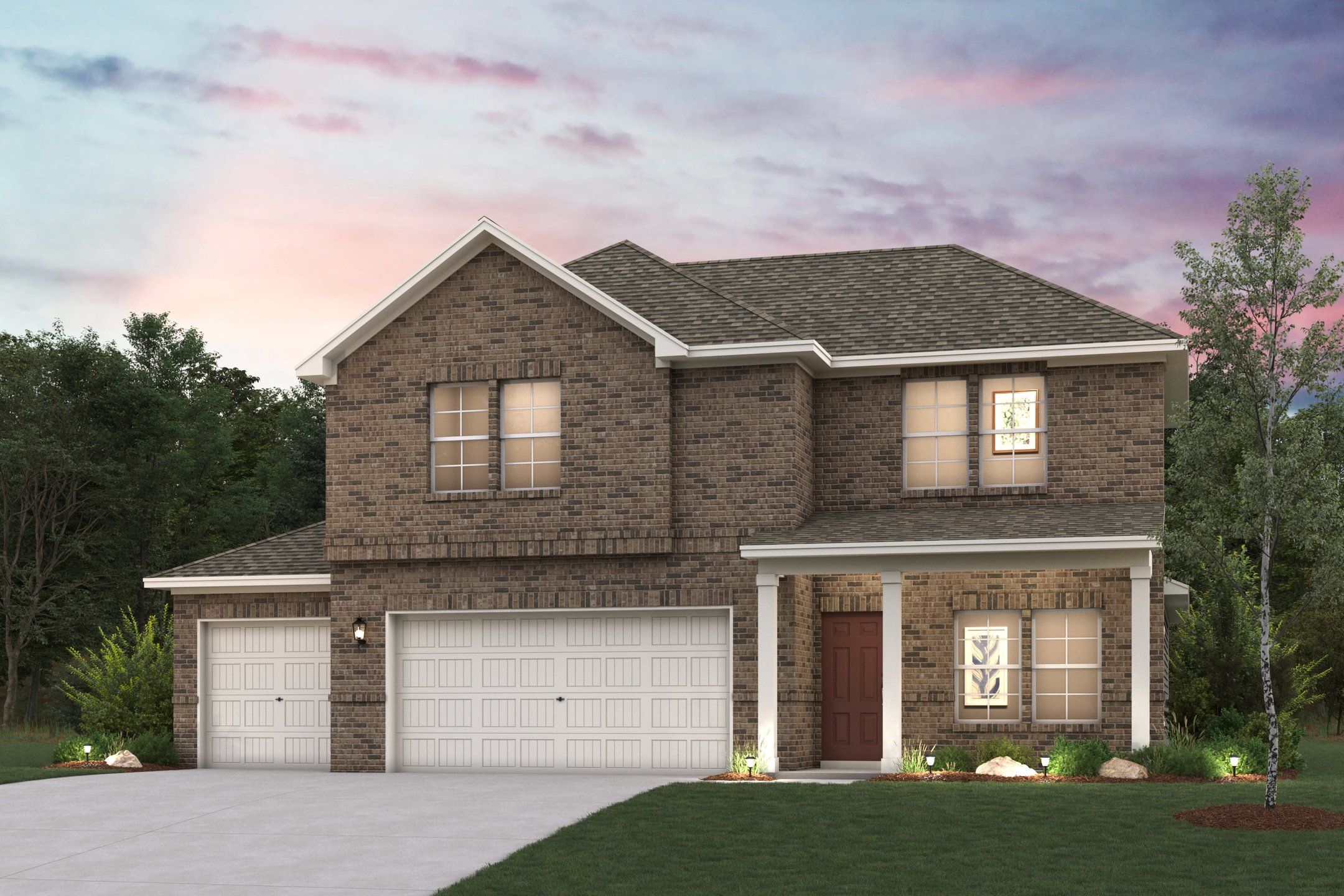 Representative exterior photo of a completed home built from the Norman by Century Communities in Overland Grove, Forney, TX (Image 1). Representative exterior photo of a completed home built from the Norman by Century Communities in Overland Grove, Forney, TX (Image 1).