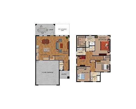 2D floor plan layout for the Tarpon by Pioneer Homes in Highland Hills, Hudson, FL (Image 1). 2D floor plan layout for the Tarpon by Pioneer Homes in Highland Hills, Hudson, FL (Image 1).