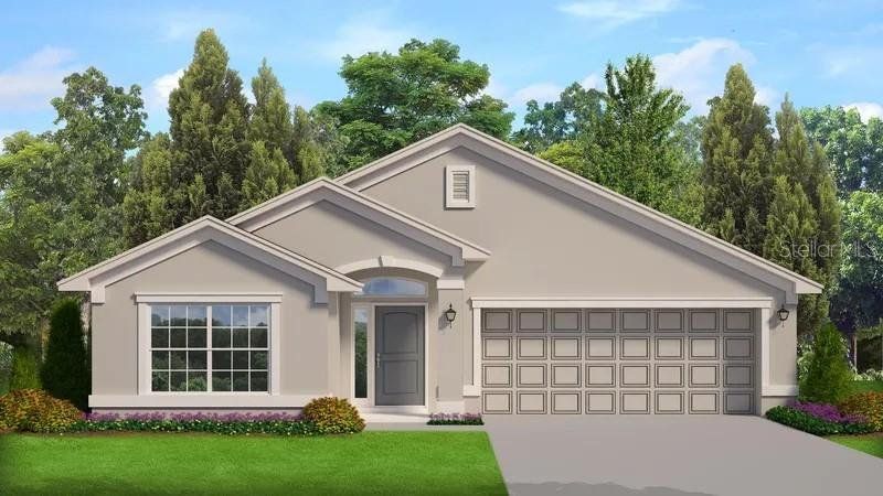 Front exterior of a new home in Sunset Landing, Spring Hill, FL, highlighting curb appeal (Image 1). Front exterior of a new home in Sunset Landing, Spring Hill, FL, highlighting curb appeal (Image 1).