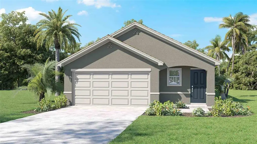 Front exterior of a new home in Ruskin Preserve, Ruskin, FL, highlighting curb appeal (Image 1).
