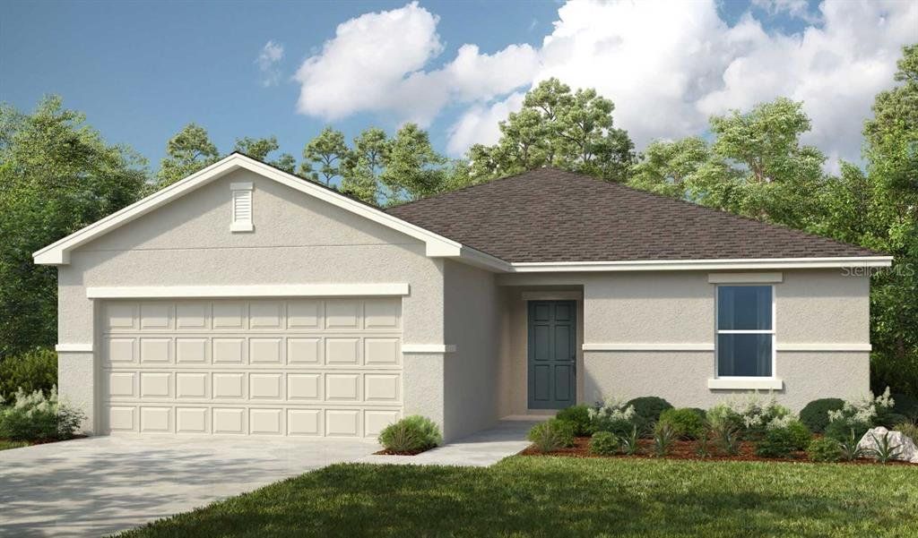 Front exterior of a new home in Firethorn, Parrish, FL, highlighting curb appeal (Image 1). Front exterior of a new home in Firethorn, Parrish, FL, highlighting curb appeal (Image 1).