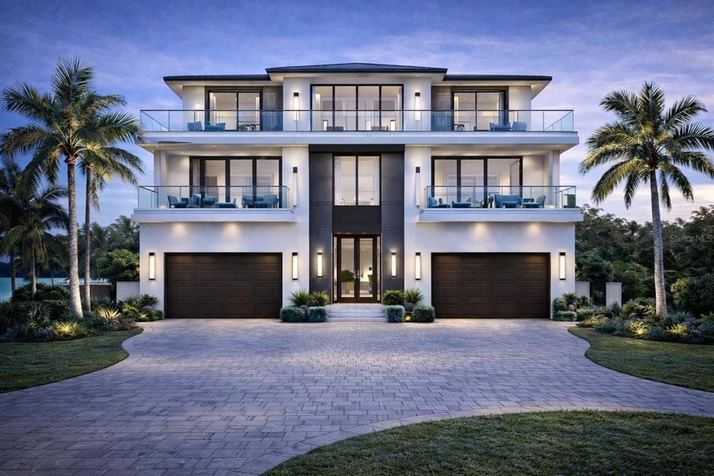 Front exterior of a new home in , Sarasota, FL, highlighting curb appeal (Image 1). Front exterior of a new home in , Sarasota, FL, highlighting curb appeal (Image 1).