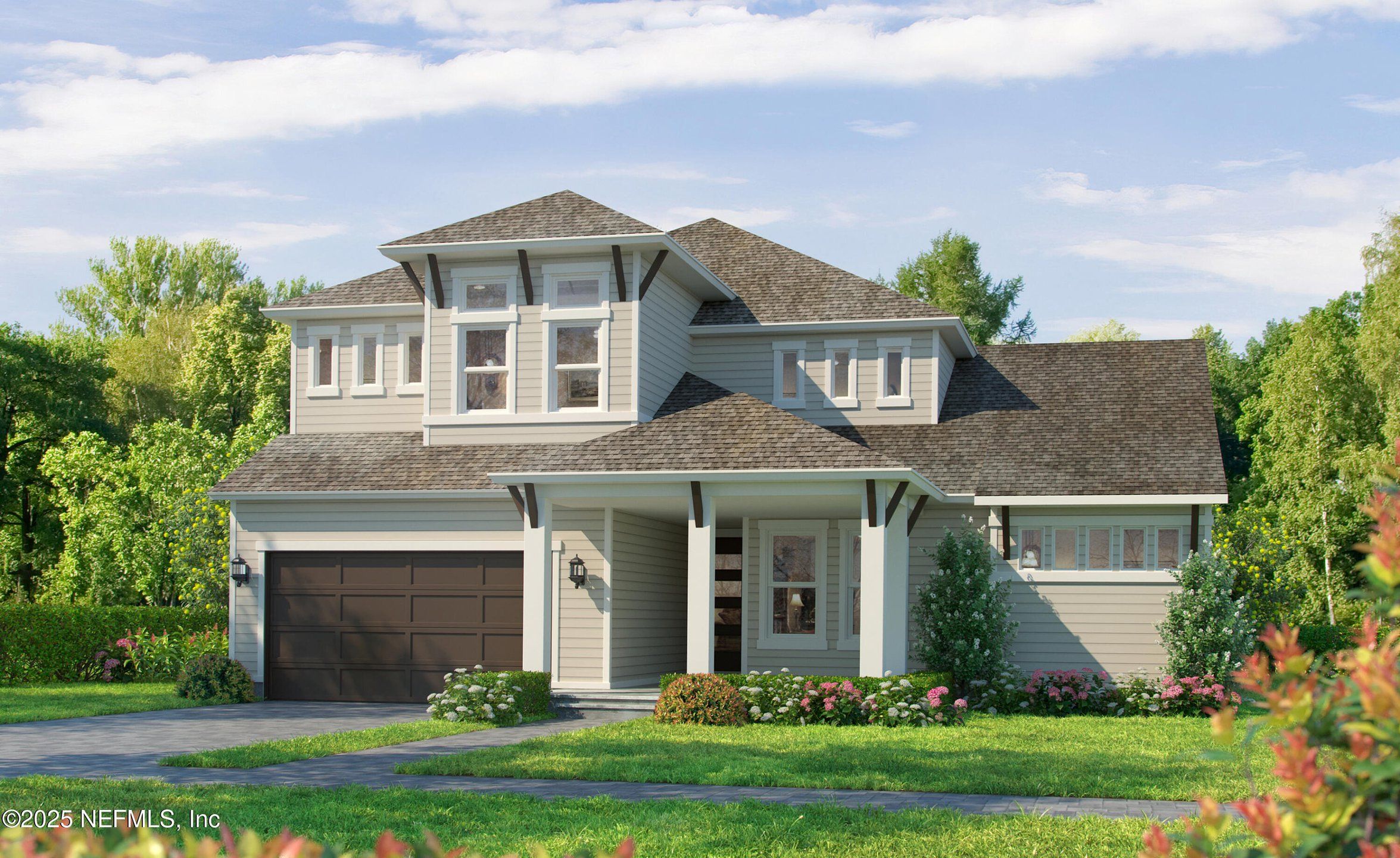 Front exterior of a new home in , St. Augustine, FL, highlighting curb appeal (Image 1). Front exterior of a new home in , St. Augustine, FL, highlighting curb appeal (Image 1).