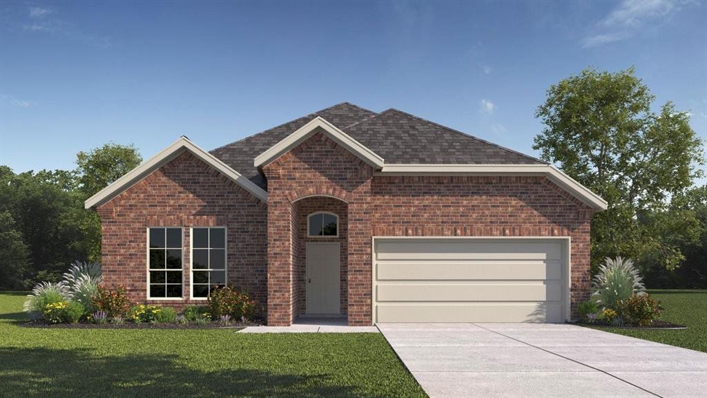 Front exterior of a new home in Morning Ridge, Princeton, TX, highlighting curb appeal (Image 1). Front exterior of a new home in Morning Ridge, Princeton, TX, highlighting curb appeal (Image 1).