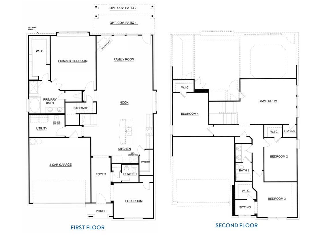 2D floor plan layout for the Concept 2870 by Risewell Homes in Waterford Park, Weatherford, TX (Image 1). 2D floor plan layout for the Concept 2870 by Risewell Homes in Waterford Park, Weatherford, TX (Image 1).