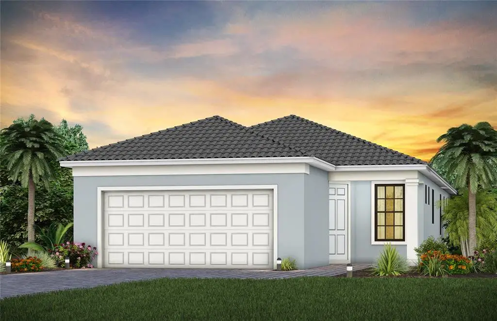 Front exterior of a new home in Del Webb Catalina, Lakewood Ranch, FL, highlighting curb appeal (Image 1). Front exterior of a new home in Del Webb Catalina, Lakewood Ranch, FL, highlighting curb appeal (Image 1).