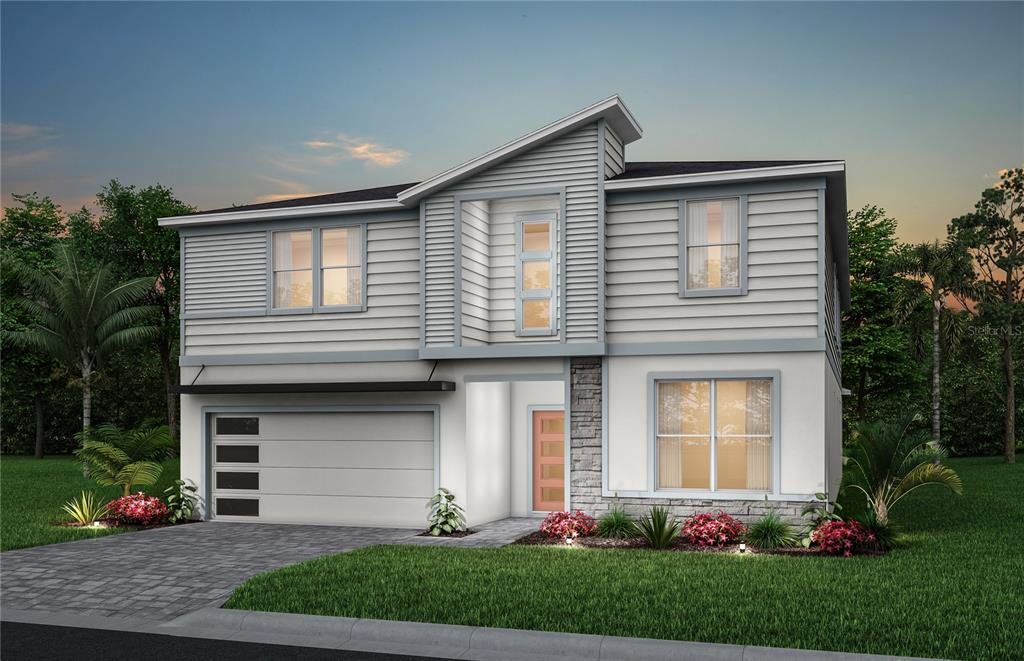 Front exterior of a new home in , Clermont, FL, highlighting curb appeal (Image 1). Front exterior of a new home in , Clermont, FL, highlighting curb appeal (Image 1).