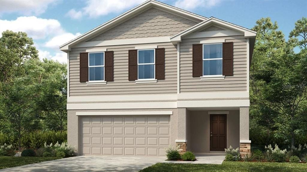 Front exterior of a new home in Marion Creek, Haines City, FL, highlighting curb appeal (Image 1). Front exterior of a new home in Marion Creek, Haines City, FL, highlighting curb appeal (Image 1).