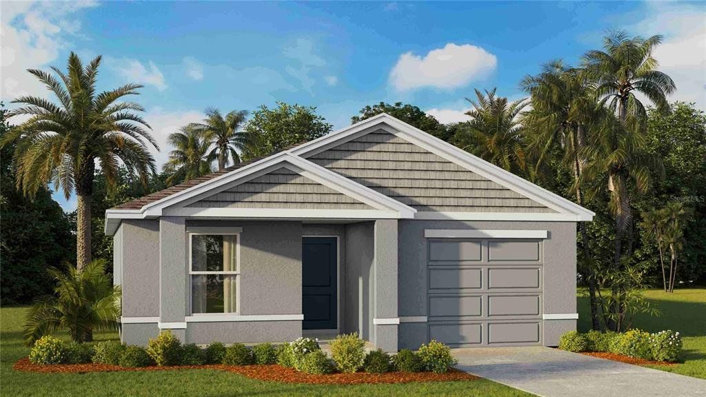 Front exterior of a new home in Brighton Park, Hudson, FL, highlighting curb appeal (Image 1). Front exterior of a new home in Brighton Park, Hudson, FL, highlighting curb appeal (Image 1).