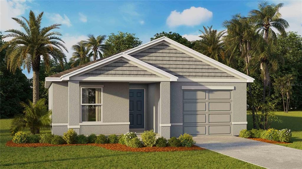 Front exterior of a new home in Derby Creek, Ocala, FL, highlighting curb appeal (Image 1). Front exterior of a new home in Derby Creek, Ocala, FL, highlighting curb appeal (Image 1).