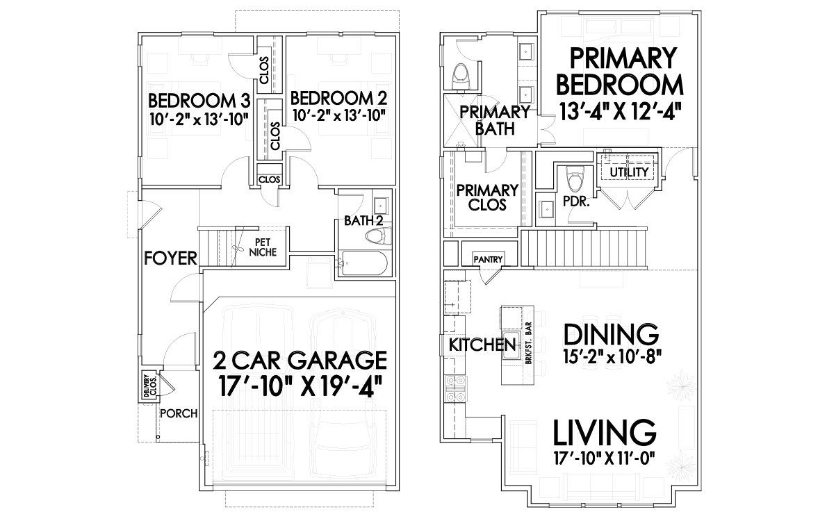 2D floor plan layout for the 9236 by CitySide Homes in Fulton Crossing, Houston, TX (Image 1). 2D floor plan layout for the 9236 by CitySide Homes in Fulton Crossing, Houston, TX (Image 1).