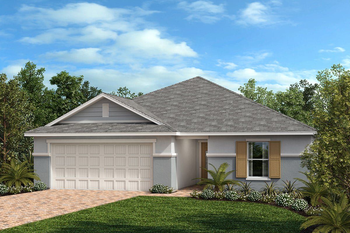 Front exterior of a new home in The Sanctuary II, Clermont, FL, highlighting curb appeal (Image 1). Front exterior of a new home in The Sanctuary II, Clermont, FL, highlighting curb appeal (Image 1).