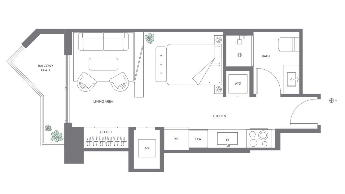 2D floor plan layout for the Residence 13 by Property Markets Group in The Elser Hotel & Residences, Miami, FL (Image 1).
