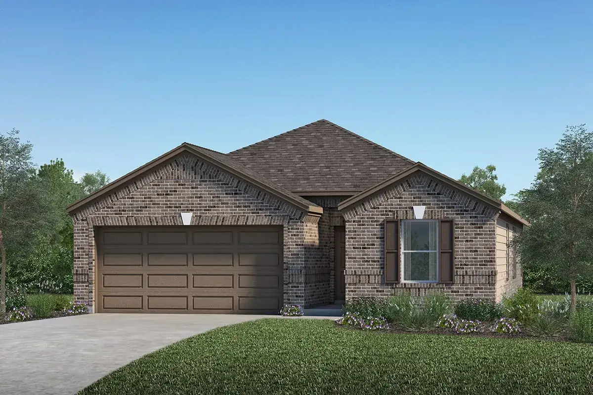 Front exterior of a new home in Olympia Falls, Fresno, TX, highlighting curb appeal (Image 1). Front exterior of a new home in Olympia Falls, Fresno, TX, highlighting curb appeal (Image 1).