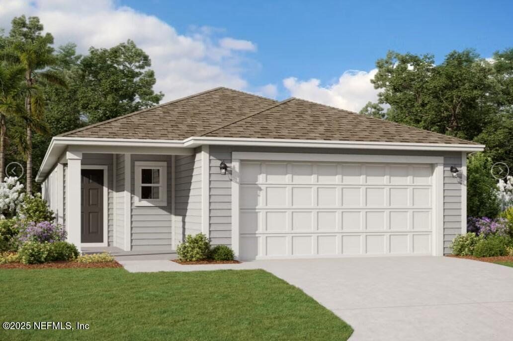 Front exterior of a new home in Diamond Springs, Jacksonville, FL, highlighting curb appeal (Image 1). Front exterior of a new home in Diamond Springs, Jacksonville, FL, highlighting curb appeal (Image 1).
