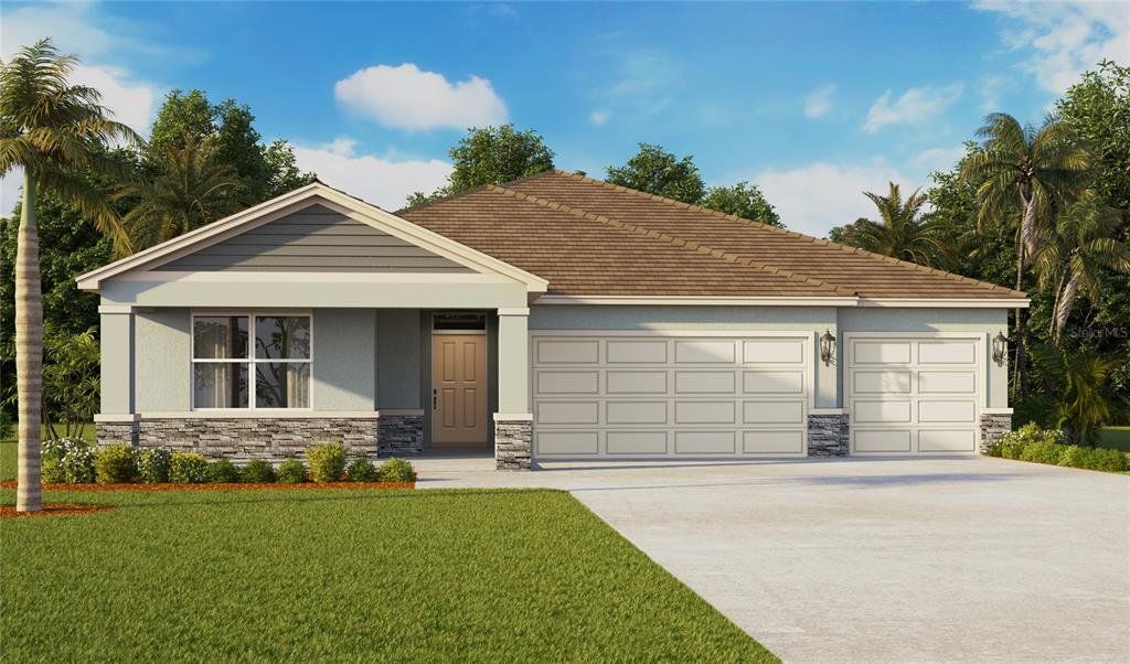 Front exterior of a new home in Wexford Cove, Ormond Beach, FL, highlighting curb appeal (Image 1). Front exterior of a new home in Wexford Cove, Ormond Beach, FL, highlighting curb appeal (Image 1).