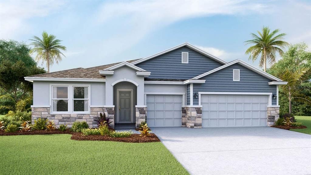 Front exterior of a new home in Coddington, Bradenton, FL, highlighting curb appeal (Image 1). Front exterior of a new home in Coddington, Bradenton, FL, highlighting curb appeal (Image 1).