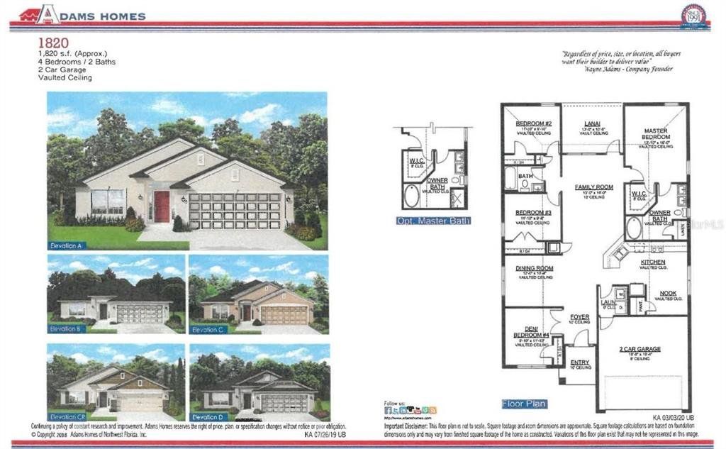 2D floor plan layout of this home in Watercress Cove, North Port, FL (Image 1).