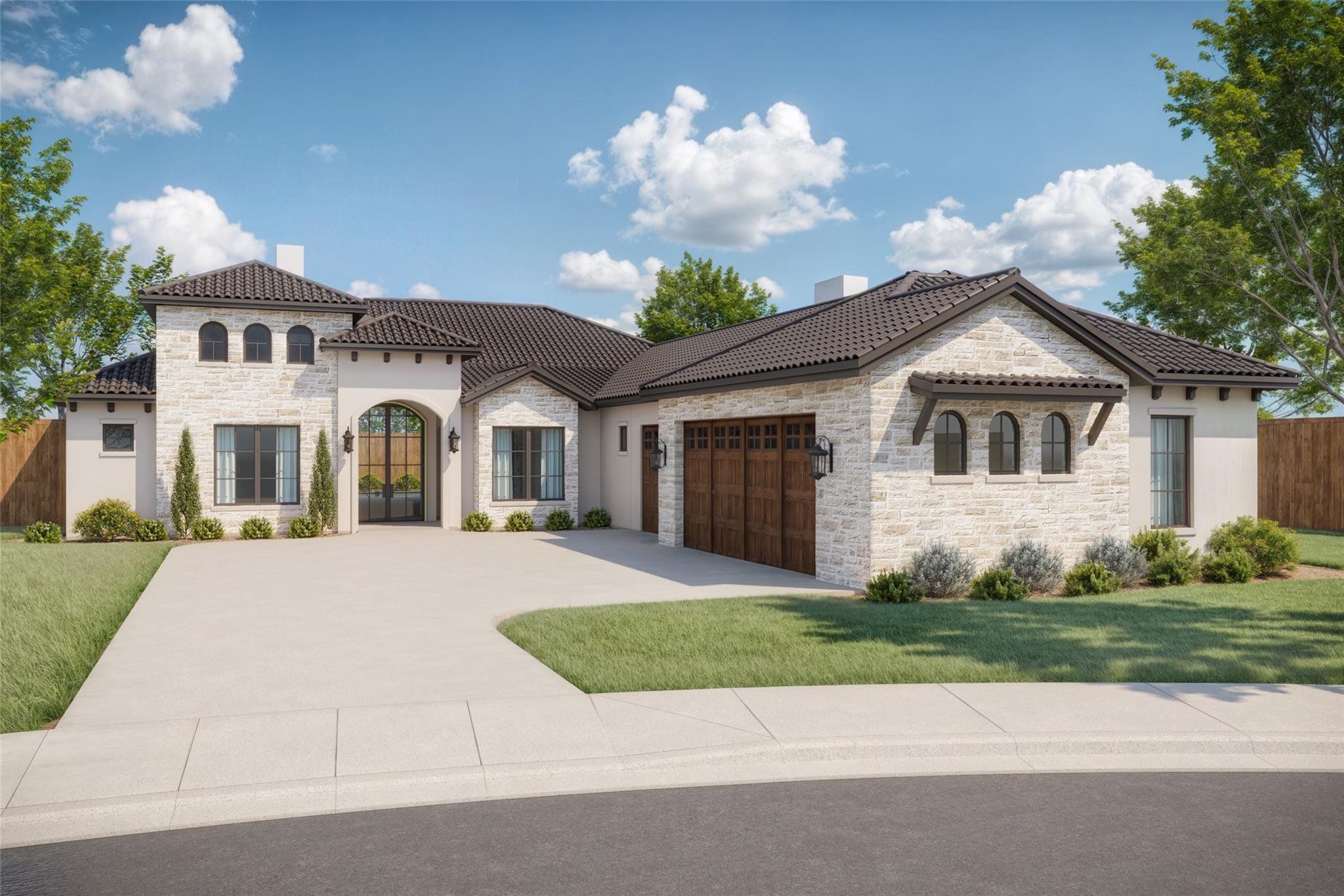 Front exterior of a new home in , Georgetown, TX, highlighting curb appeal (Image 1). Front exterior of a new home in , Georgetown, TX, highlighting curb appeal (Image 1).