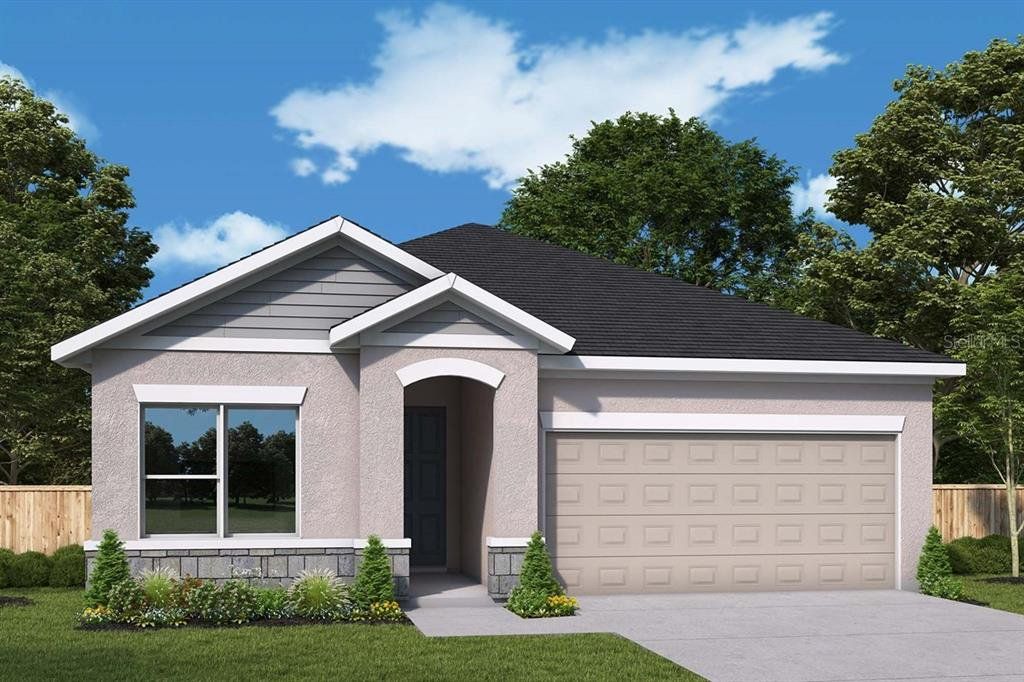 Front exterior of a new home in Oakfield at Mount Dora Cottage Series, Mount Dora, FL, highlighting curb appeal (Image 1). Front exterior of a new home in Oakfield at Mount Dora Cottage Series, Mount Dora, FL, highlighting curb appeal (Image 1).