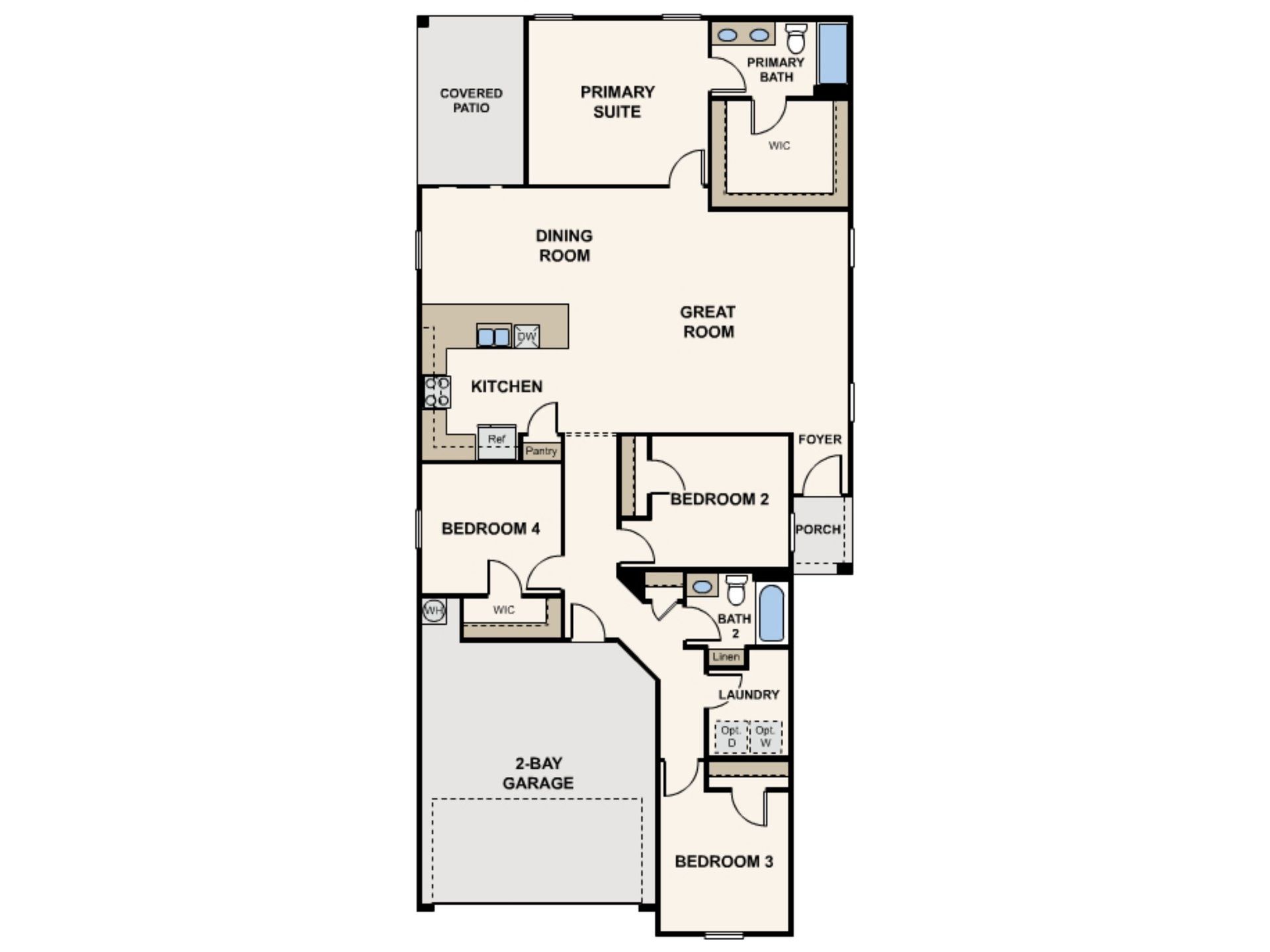 2D floor plan layout for the Mustang by Century Complete in Beaver Creek Preserve, Rimrock, AZ (Image 1). 2D floor plan layout for the Mustang by Century Complete in Beaver Creek Preserve, Rimrock, AZ (Image 1).