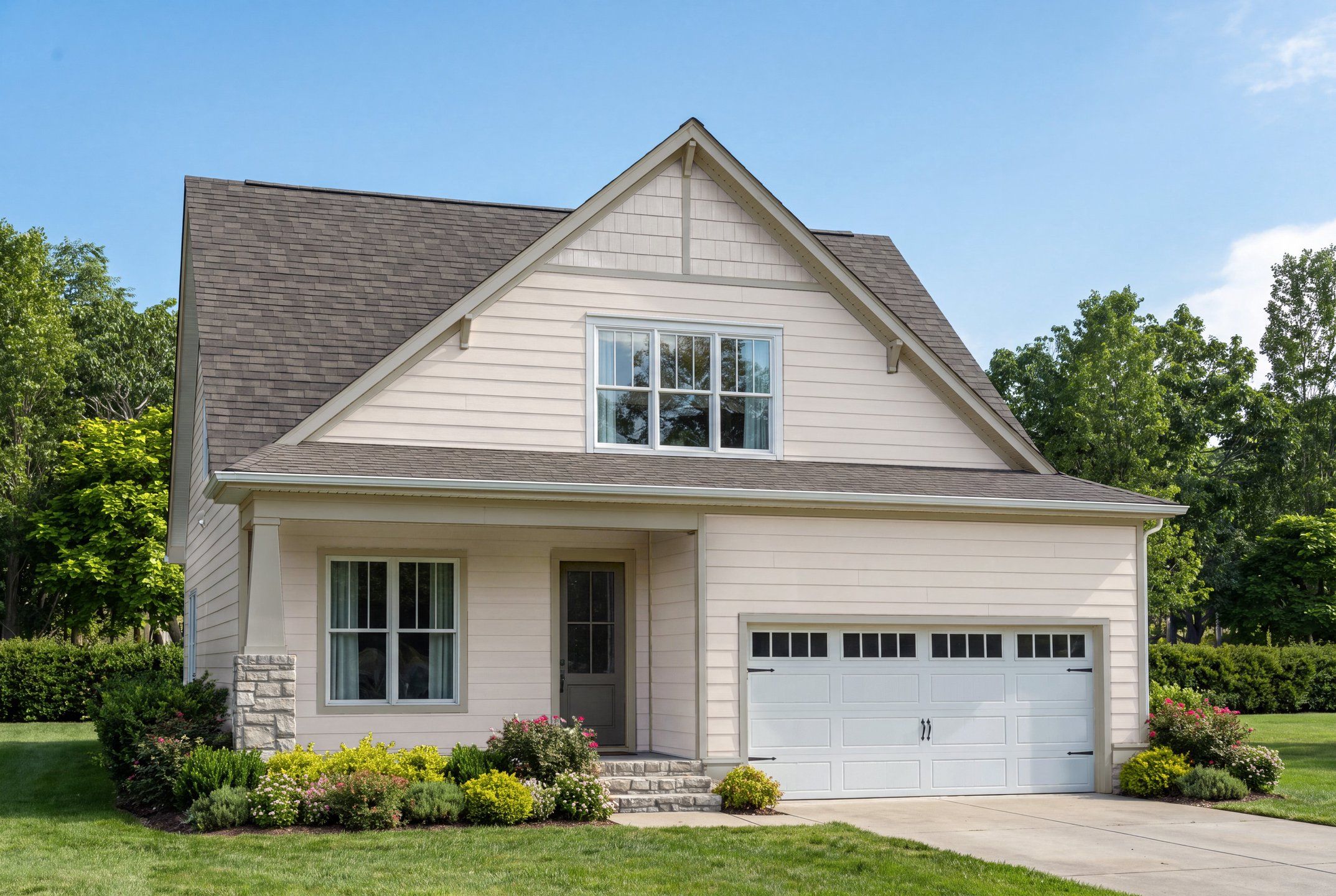 Front exterior of a new home in Ponder, Wendell, NC, highlighting curb appeal (Image 1). Front exterior of a new home in Ponder, Wendell, NC, highlighting curb appeal (Image 1).