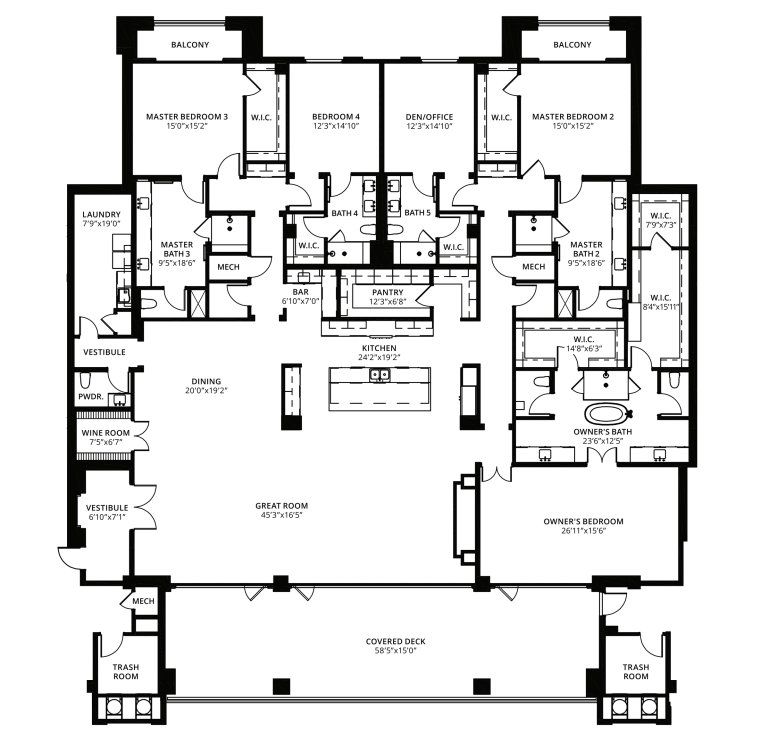 2D floor plan layout for the 5 bedroom by Creativ Design + Build in ICON at Silverleaf, Scottsdale, AZ (Image 1).