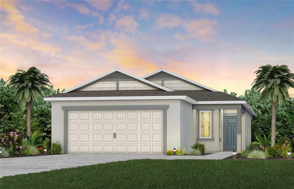 Front exterior of a new home in Hartford Terrace, Davenport, FL, highlighting curb appeal (Image 1). Front exterior of a new home in Hartford Terrace, Davenport, FL, highlighting curb appeal (Image 1).
