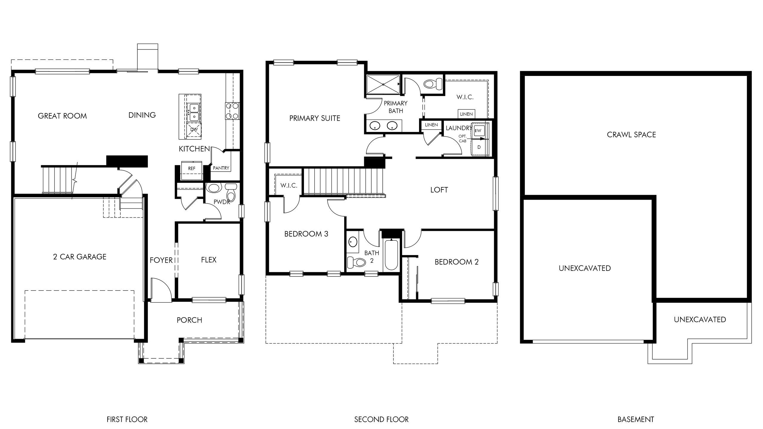 2D floor plan layout of this home in Frontier Estates - The Trails Collection, Firestone, CO (Image 1). 2D floor plan layout of this home in Frontier Estates - The Trails Collection, Firestone, CO (Image 1).