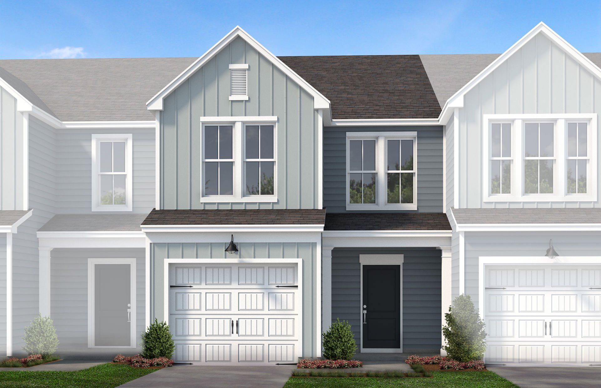Front exterior of a new home in Sedgefield Green, Greensboro, NC, highlighting curb appeal (Image 1). Front exterior of a new home in Sedgefield Green, Greensboro, NC, highlighting curb appeal (Image 1).