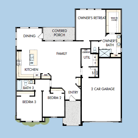 2D floor plan layout for the The Carrington by David Weekley Homes in Sunfield, Buda, TX (Image 1). 2D floor plan layout for the The Carrington by David Weekley Homes in Sunfield, Buda, TX (Image 1).