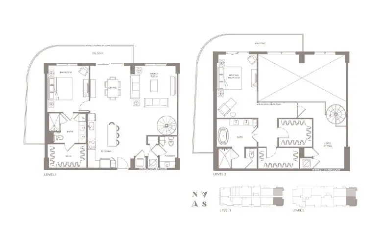 2D floor plan layout for the PH P1 by Shoma Group in Shoma Bay, North Bay Village, FL (Image 1).
