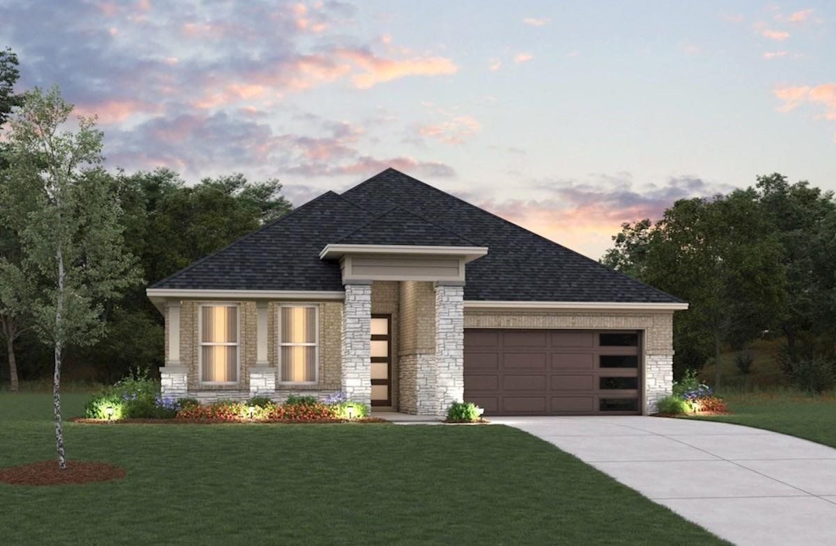 Front exterior of a new home in Bridgeland: Heritage Collection, Cypress, TX, highlighting curb appeal (Image 1).