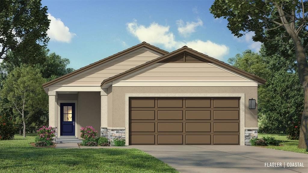 Front exterior of a new home in Hamilton Bluff, Haines City, FL, highlighting curb appeal (Image 1). Front exterior of a new home in Hamilton Bluff, Haines City, FL, highlighting curb appeal (Image 1).