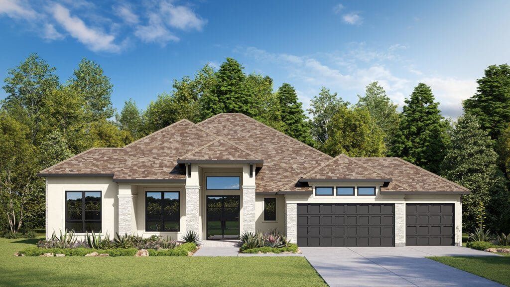 Representative exterior photo of a completed home built from the Madison 3475.3 by J. Patrick Homes in Briarley, Montgomery, TX (Image 1).