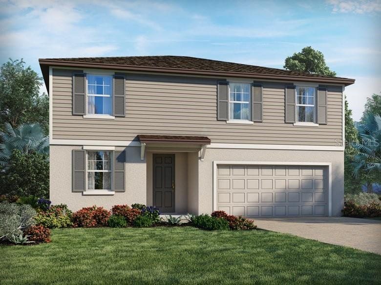 Front exterior of a new home in Villamar - Signature Series, Winter Haven, FL, highlighting curb appeal (Image 1). Front exterior of a new home in Villamar - Signature Series, Winter Haven, FL, highlighting curb appeal (Image 1).