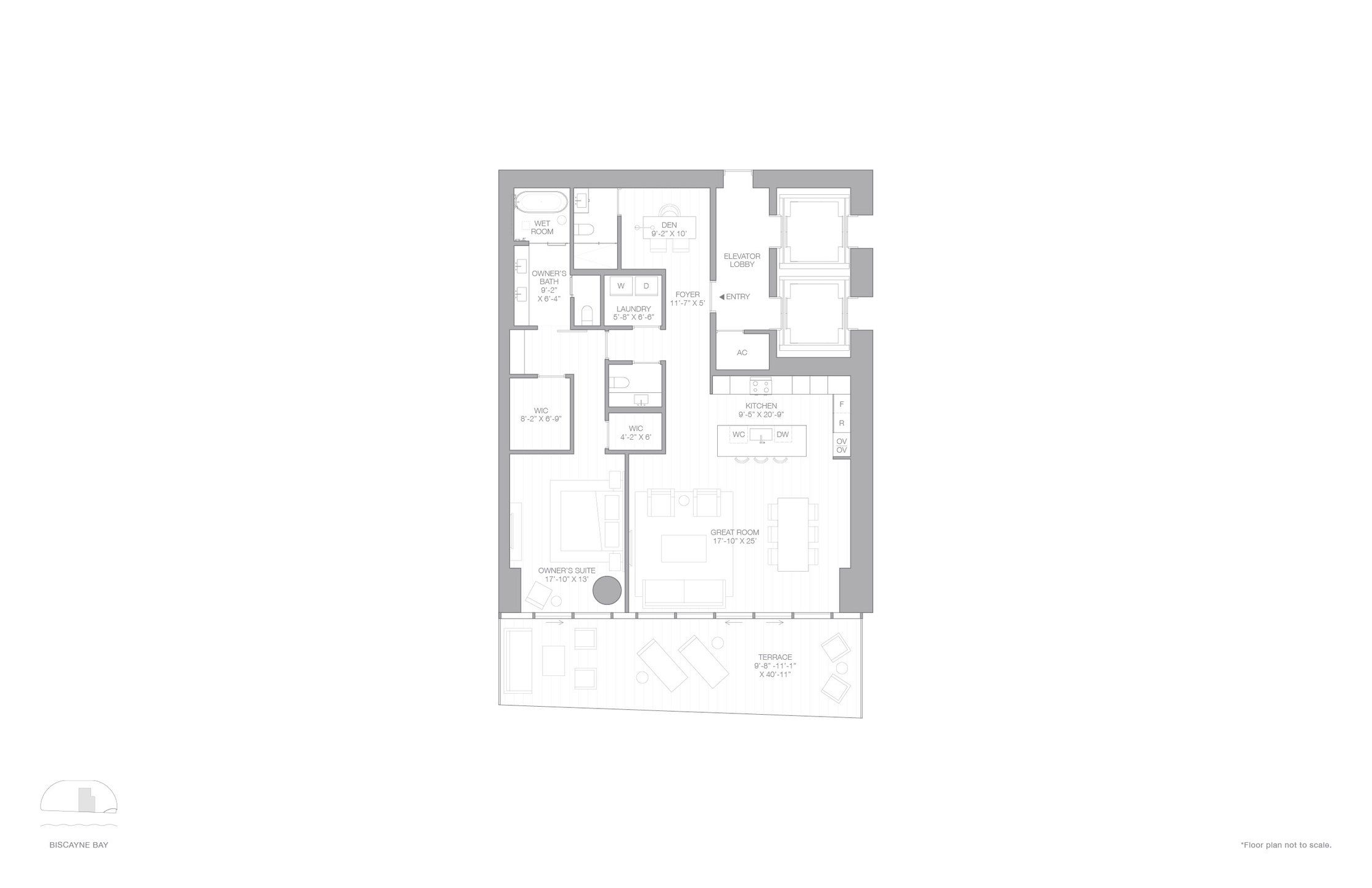 2D floor plan layout for the B1 EAST-NORTH by Two Roads Development in EDITION Residences, Miami, FL (Image 1).