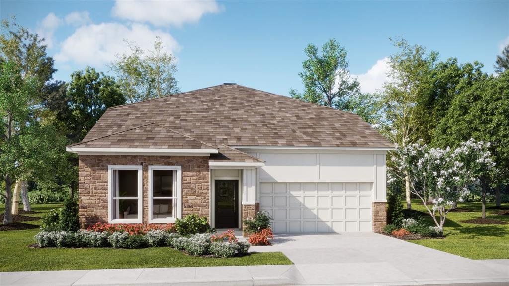 Front exterior of a new home in Sugarloaf Ridge, Minneola, FL, highlighting curb appeal (Image 1). Front exterior of a new home in Sugarloaf Ridge, Minneola, FL, highlighting curb appeal (Image 1).