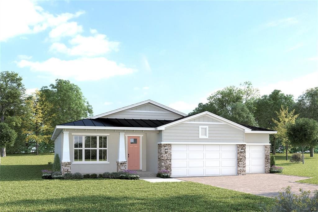 Front exterior of a new home in Lake Mattie Preserve, Auburndale, FL, highlighting curb appeal (Image 1). Front exterior of a new home in Lake Mattie Preserve, Auburndale, FL, highlighting curb appeal (Image 1).