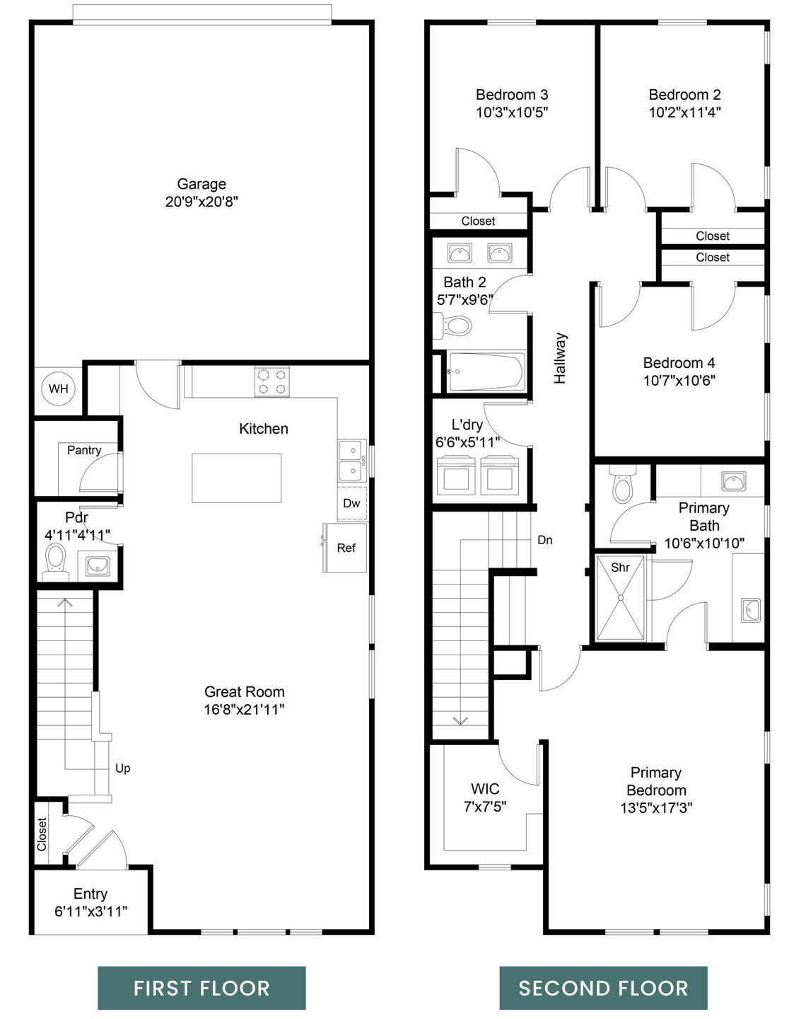 2D floor plan layout for the Brighton by Westfield Homes in Park Hollow, Richardson, TX (Image 1).