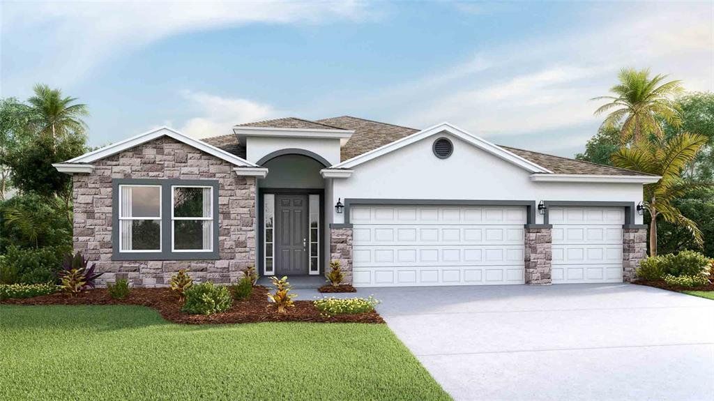 Front exterior of a new home in Coddington, Bradenton, FL, highlighting curb appeal (Image 1). Front exterior of a new home in Coddington, Bradenton, FL, highlighting curb appeal (Image 1).