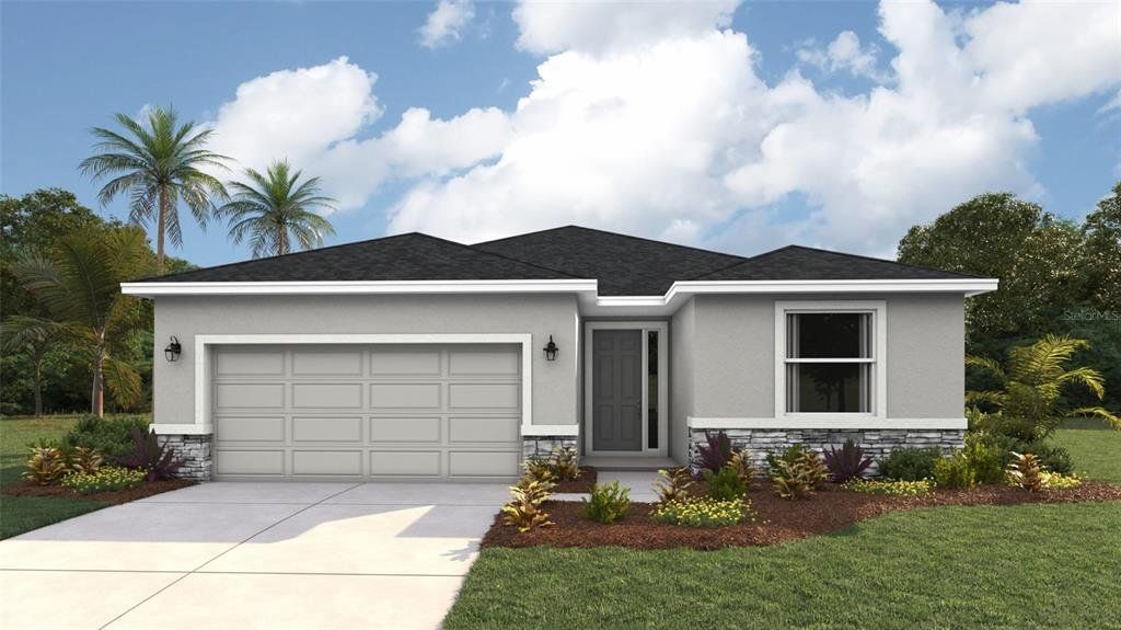 Front exterior of a new home in Oakfield Trails, Parrish, FL, highlighting curb appeal (Image 1). Front exterior of a new home in Oakfield Trails, Parrish, FL, highlighting curb appeal (Image 1).