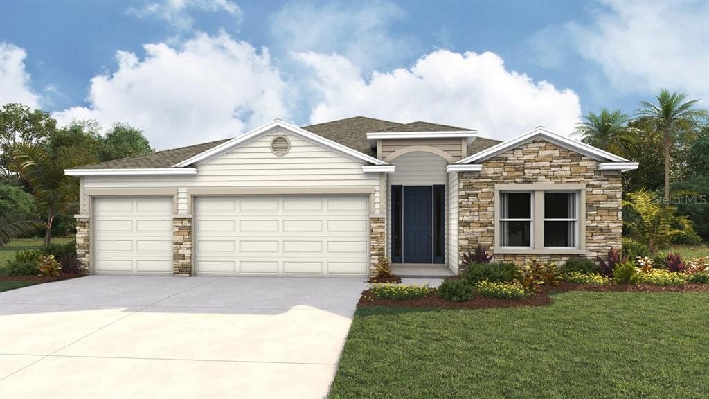 Front exterior of a new home in Buchanan Trails, Newberry, FL, highlighting curb appeal (Image 1). Front exterior of a new home in Buchanan Trails, Newberry, FL, highlighting curb appeal (Image 1).