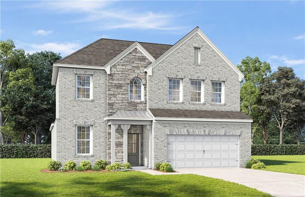 Front exterior of a new home in Fern Hollow, Buford, GA, highlighting curb appeal (Image 1). Front exterior of a new home in Fern Hollow, Buford, GA, highlighting curb appeal (Image 1).